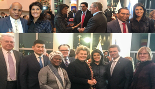 المندوبة الأمريكية لدى الأمم المتحدة خلال حفل الاستقبال