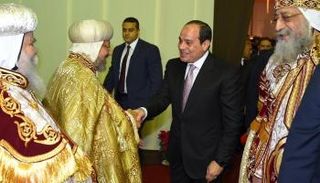 الرئيس المصري عبدالفتاح السيسي في كاتدرائية ميلاد المسيح