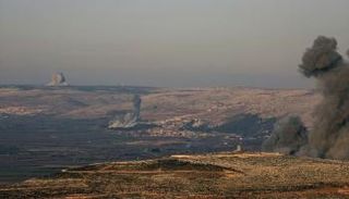 قصف تركي لمواقع في مدينة عفرين شمالي شرق سوريا