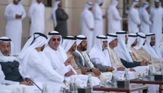 طحنون بن محمد يستقبل المعزين بوفاة الشيخة حصة بنت محمد آل نهيان