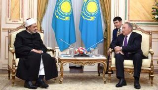 جانب من لقاء شيخ الأزهر والرئيس الكازاخستاني