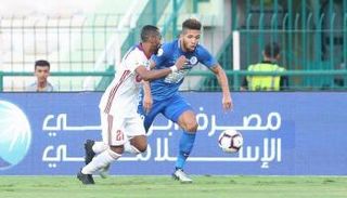 صورة من مباراة النصر والشارقة