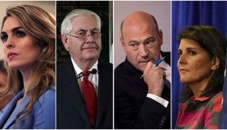 بعض الراحلين عن إدارة ترامب وآخرهم نيكي هيلي (أقصى اليمين)