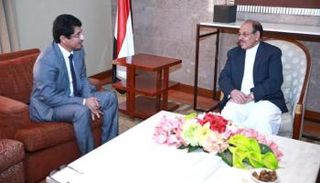 جانب من نائب الرئيس اليمني ومنصور علي بجاش