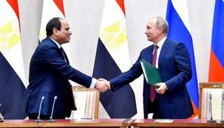السيسي وبوتين عقب توقيع اتفاقية الشراكة الشاملة