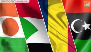 أعلام الدول الأربع المشاركة في الاجتماع
