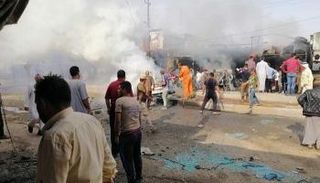 صورة متداولة في الاعلام العراقي عن انفجار سيارة بمحافظة نينوى 