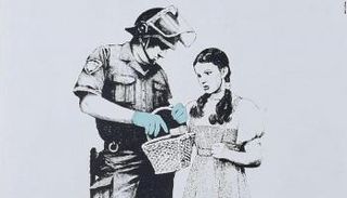 إحدى لوحات بانكسي التي ستعرض في مزاد باريس 