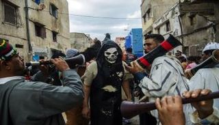 جانب من الاحتفالاا في شوارع الرباط