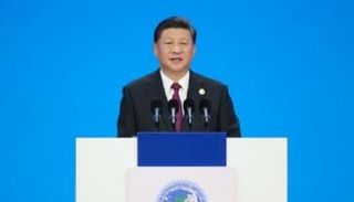 الرئيس الصيني خلال افتتاح المعرض