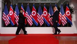 الرئيس الأمريكي دونالد ترامب وزعيم كوريا الشمالية كيم جونج أون