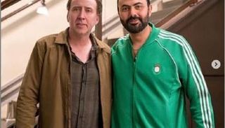 محمد كريم ونيكولاس كيدج أثناء تصوير الفيلم