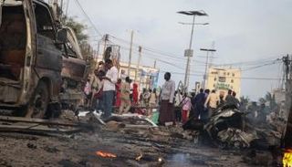 موقع التفجيرات الإرهابية الأخيرة في مقديشو