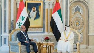الشيخ محمد بن زايد خلال استقباله الرئيس العراقي
