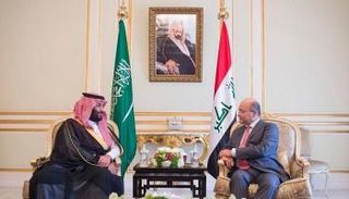 ولي العهد السعودي خلال استقباله الرئيس العراقي