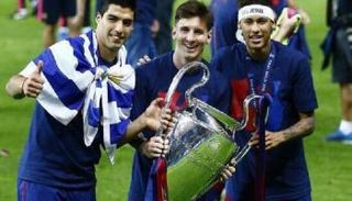 نيمار مع ميسي وسواريز