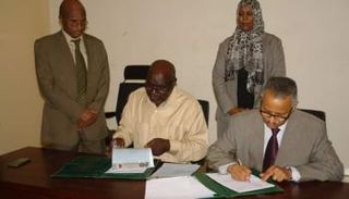 جانب من توقيع اتفاق شراكة لإطلاق قناة الثقافة والسياحة السودانية