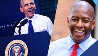 أندرو جيلوم ديمقراطي من أصول أفريقية والرئيس السابق أوباما