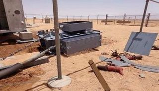 جانب من عملية التخريب لأحد آبار النهر الصناعي العظيم في ليبيا