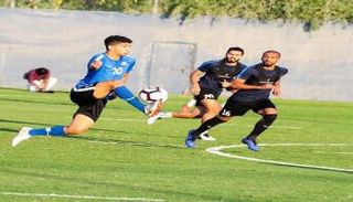 عامر مبارك خلال مباراة للفريق الأول مع الناشئين