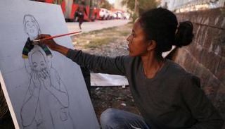 الفنانة التشكيلية الإثيوبية سامراويت موغس