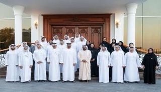 الشيخ محمد بن زايد خلال استقباله وفد الهيئة الاتحادية للرقابة النووية