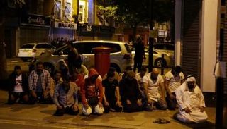 صورة أرشيفية للمصلين أمام الجامع قبل دهسهم - أ. ف. ب