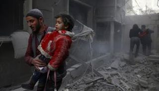 آثار قصف نظام بشار الأسد للغوطة الشرقية- صورة أرشيفية