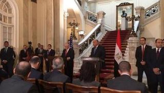 شكري وتيلرسون في مؤتمر صحفي مشترك بالقاهرة