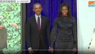 أوباما وميشيل يكشفان عن لوحتهما الزيتية