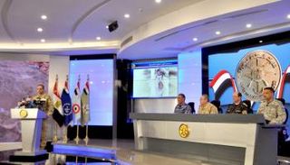 المتحدث العسكري المصري وممثلو الأفرع المشاركة في سيناء 2018