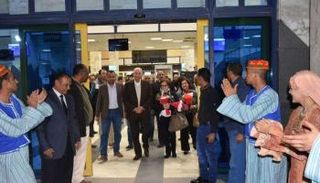 جميلة بوحيرد لدى وصولها لأسوان