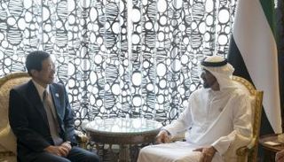 الشيخ محمد بن زايد آل نهيان يستقبل رئيس شركة إنبكس اليابانية