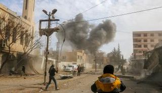 جانب من القصف الجوي على الغوطة الشرقية