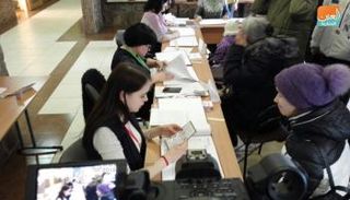 إحدى لجان الاقتراع في العاصمة موسكو