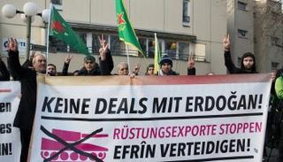 جانب من المظاهرات المنددة بالعدوان التركي على عفرين 