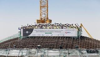 اكتمال أعمال الإنشاء لقبة مبنى آخر مفاعلات مشروع براكة