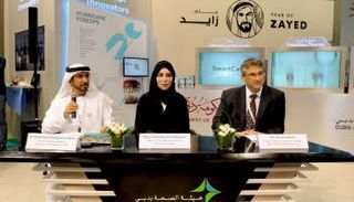 جانب من مؤتمر صحفي لهيئة صحة دبي