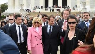 ماكرون وقرينته في واشنطن - أ.ف.ب