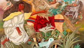 إحدى لوحات معرض "الصيد..النوبة والفروسية"