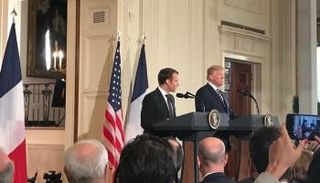  مؤتمر صحفي للرئيس الأمريكي دونالد ترامب والفرنسي إيمانويل ماكرون