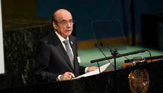 زكي أنور نسيبة وزير الدولة الإماراتي خلال كلمته بالأمم المتحدة