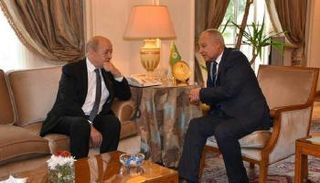 أبو الغيط خلال لقائه وزير الخارجية الفرنسي