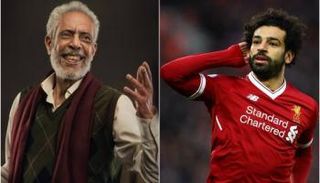نجم المنتخب المصري محمد صلاح والفنان المصري نبيل الحلفاوي