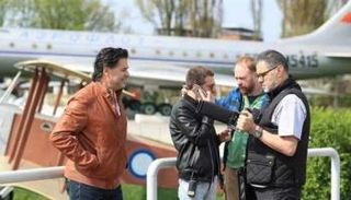 النجم اللبناني راغب علامة أثناء تصوير أغنيته في أوكرانيا