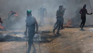 جانب من المواجهات على حدود قطاع غزة