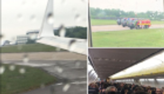 اصطدام طائرة ركاب بأخرى في مطار ستانستد البريطاني