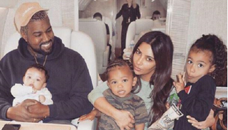 كيم كاردشيان وكاني ويست وأطفالهما