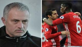 جوزيه مورينيو وبول بوجبا وهنريك مخيتاريان 