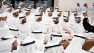 محمد بن زايد يشهد محاضرة "لا حدود للفضاء"